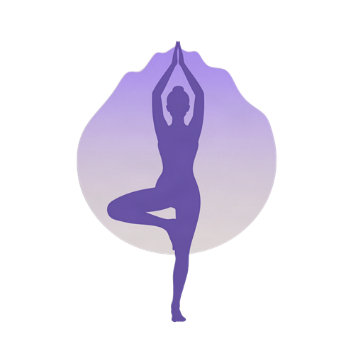 A figure balancing in tree pose before a soft mountain peak